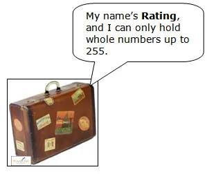 Suitcase to hold rating varaible