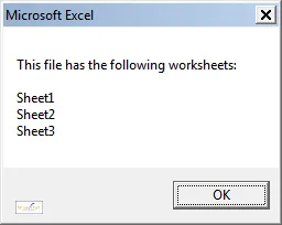 Displaying worksheet names