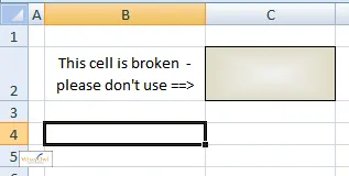 Diagram showing broken cell