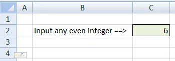 Input cell for even number