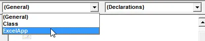 The Excel application object