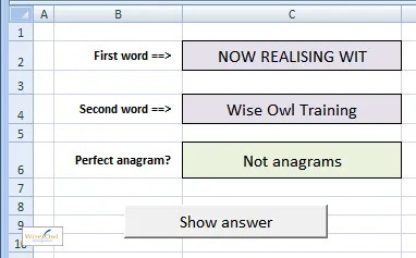 Two words in different cells