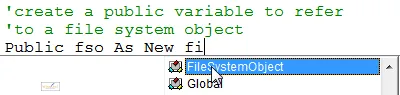 Creating a new FSO variable