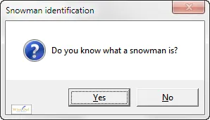 Snowman question message box