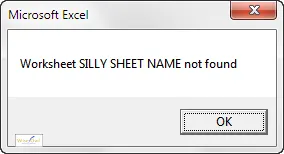 Error message if no sheet