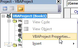 Displaying VBAProject properties