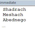 Array contents in immediate window