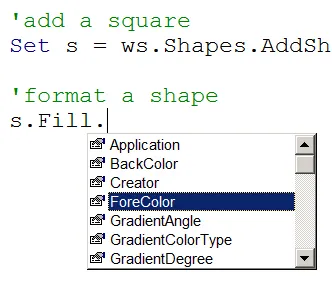 Shape ForeColor property