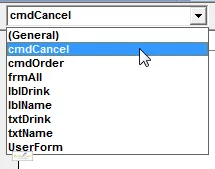 List of controls on a form