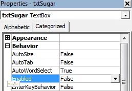 Enabled property of textbox
