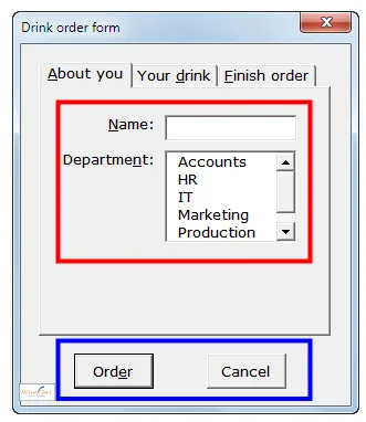 Multipage with two boxes showing controls