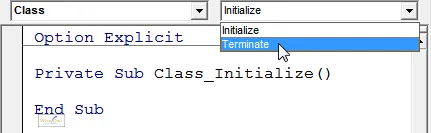 The Initialize and Terminate events