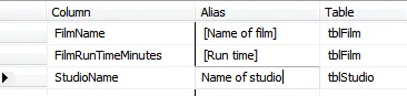 Column names with aliases