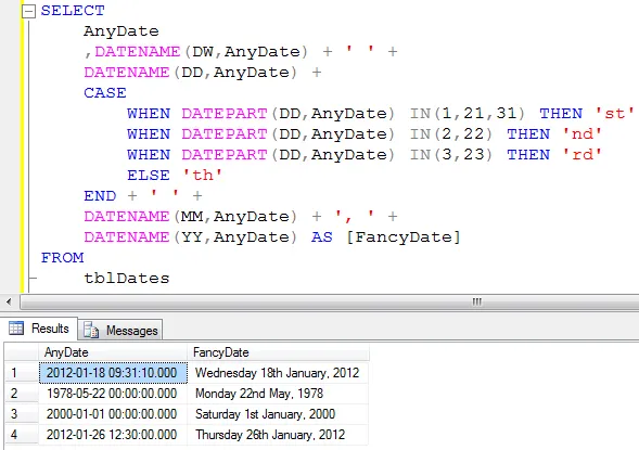 Creating elaborate date formats