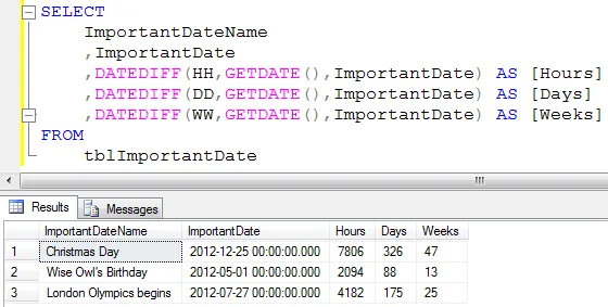 DATEDIFF function