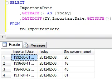 The original DATEDIFF calculation