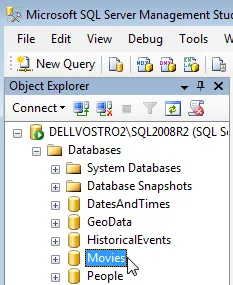 Selecting database