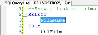 Columns in a query