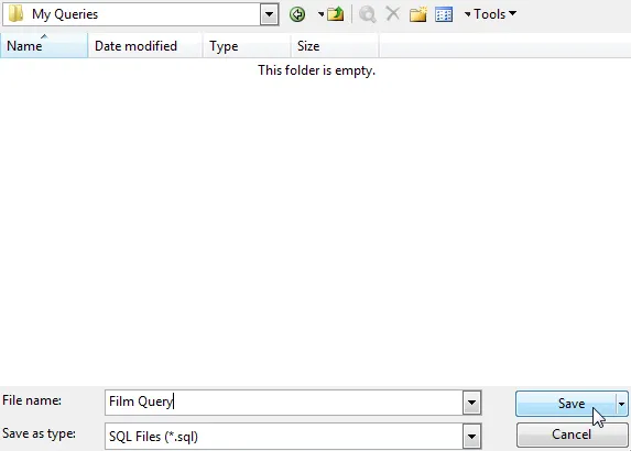 Saving a query