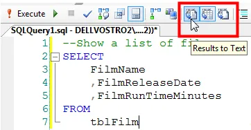 Changing query output