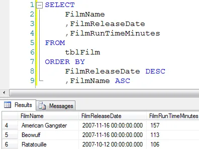 Sorting by multiple columns