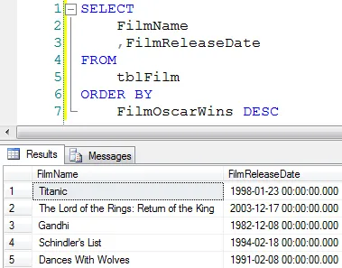 Sorting with nonselected column