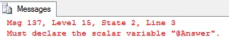 Message 137 - scalar variable not declared