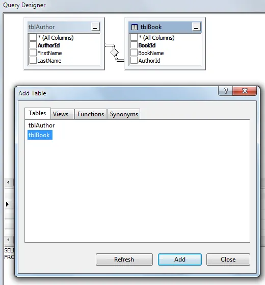 Choosing tables for query