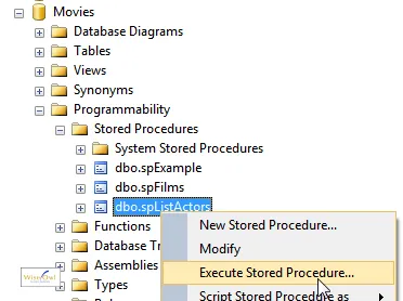 Executing stored procedure