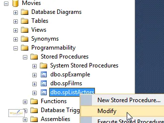 Modifying a stored procedure