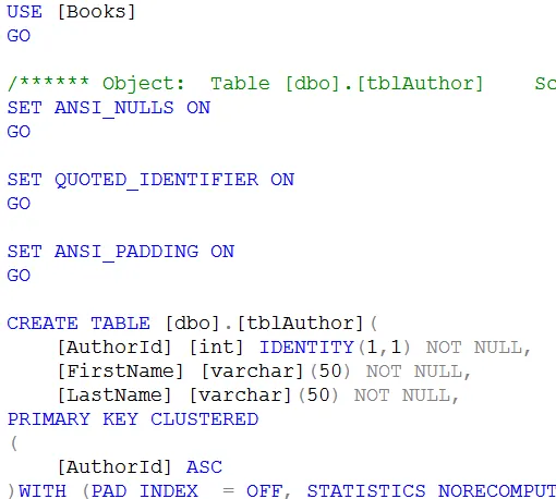 Script generated by authors table