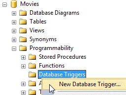 Adding trigger in Object Explorer