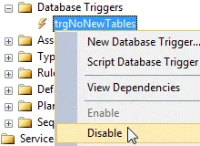 Disabling a trigger