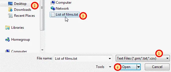 Opening file in Excel