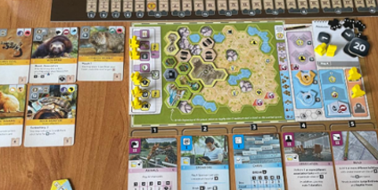 A game of Ark Nova in progres A game of Ark Nova in progres