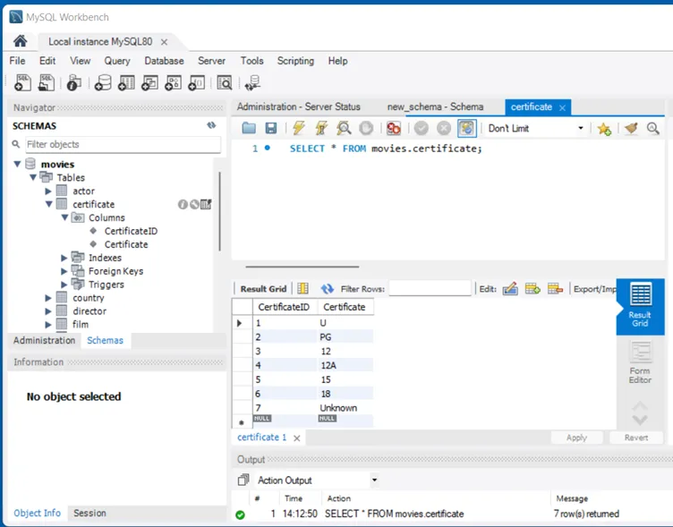 A query in MySQL