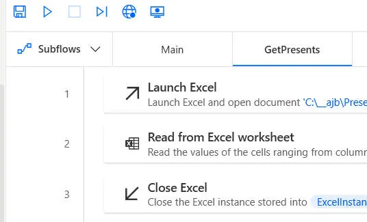 Excel flow