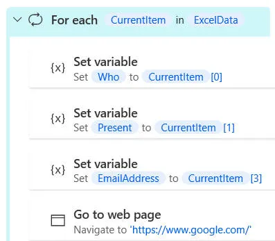 Loops and variables