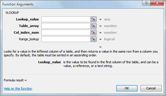 The VLOOKUP function