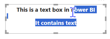 Attempting to move a Power BI text box