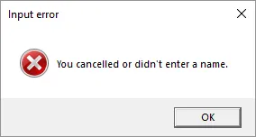 Error message