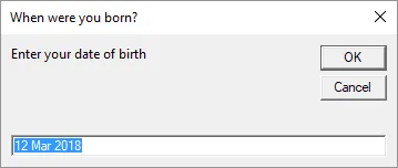 Date of birth input