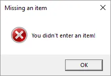 Error empty input