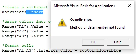 Compile error