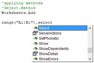 Select method