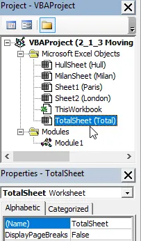 Change TotalSheet