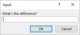 Excel input box