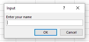 Excel input box