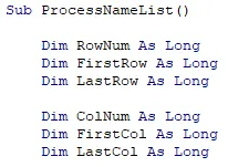 Column variables